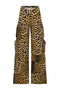 بنطال LEOPARD RELAXED FIT غير متماثل بأزرار للإغلاق