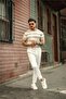 Men's White-Mink Regular Fit Knitwear T-Shirt - 3