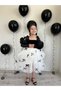 Black Bow Detail Princess Girl's Party Dress + Buckle + Oversleeve - 8
