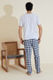 Gray Patterned Crew Neck Knitted Pajama Suit 25109844 - 3