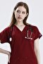 Burgundy Core-Flex Lycra Surgical Suit Bottom Top Doctor Nurse Uniform Scrubs - 4