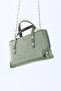 Mint Green Shk223 Suede Fabric Stone Mini Size Zippered Single Compartment Chain Handbag. Arm and Shoulder Bag - 6