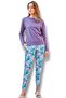 Jiber Women's Long Sleeve Lilac Cotton Pajama Set - Breathable Soft Fabric - 3