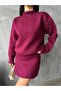 Dgn's Solid Basic Soft Textured 2-Piece Sweater-Skirt Set - 5