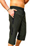 Navy Blue Large Size Water-Repellent Below-Knee Men's Pool Sea Capri - B941-Navy Blue-Battal - 2