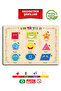 Wooden Educational Tutorial Cute Set of 5 Alphabet Numbers Shapes Vegetables Animals 5 Pieces - 5