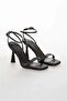 Women's Black Summer Heeled Shoes 8 cm Heel