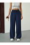 Women's High Waist Wide Leg Elastic Waist Linen Pants - 2