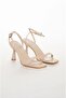 Women's Beige Summer Heeled Shoes 8 cm Heel