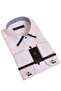 White Navy Blue Bieli Collar Slim Fit Micro Fabric Cufflinks Slim Fit Men's Shirt - 200-1