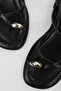 Women's Bianca Black Gold Buckle Sandals - 4