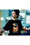 Oversize Unisex Artistic Astronaut Black Tshirt - 2