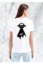 Women's Ufo / Alien Back Printed White Regular Tshirt - 2