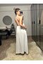 Cara White Halter Neck Backless 100% Bamboo Linen Dress - 4