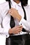 White Black Stone Buttoned Groom Suit Slim Fit Tuxedo Shirt with Ata Collar Cufflinks - 006 - 3