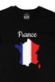 Unisex Black T-Shirt with France Map and Flag - 2