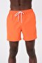 Orange Water Repellent Feature Solid Color Basic Men's Beach Swim Shorts - Dg300-Orange - 4