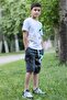 Text Printed Men's Capri Men's Bottom-Top Tracksuit Set - 2