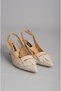 Seç 25106456 Genuine Leather Women's Shoes with Heel (Heel: 6 cm) Beige