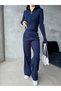 Dgn's Zippered 2-Piece Cardigan-Pants Suit - 5