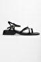 Women's Bianca Black Gold Buckle Sandals - 3