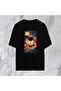 Oversize Unisex Artistic Astronaut Black Tshirt