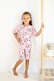 Girl's Cotton Combed Fabric Pajamas Set with Shorts - 5