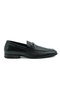 Genuine Leather Black Loafer Men's Leather Shoes - Buckle Detailed