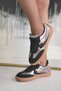 Aura Women's Black Leopard Silver Sneaker Casual Sports Shoes