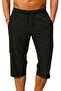 Khaki Large Size Below the Knee Long Model Water Repellent Lycra Flexible Fabric Men's Beach Sea Capri