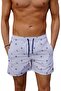 Large Size Water Repellent Digital Printed Men's Beach Swim Shorts Swimsuit - 140-White