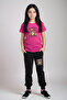 GIRLS ROUND NECK PRINTED BEARLY CHILLIN TOP AND BOTTOM PAJAMA SET