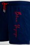 Navy Blue Water Repellent Blue Voyage Embroidered Men's Beach Swim Shorts - 303-Navy Blue - 5