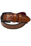 Tan Faux Leather Stitched Patternless Plain Model 4.5 cm Sports Jeans Belt - 4523-111-22Ks - 4