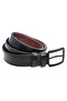 Black Faux Leather Double Stitched Model 4 cm Sports Belt - 7000-11-22K - 3