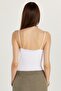 Women's Standard Fit Thin Strap White Bodysuit with Snap Fasteners - 5