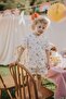 100% Cotton Orange Patterned Girls Boys Shorts Set - 2