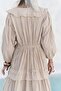 Trieste Lace Detail Beige Long Dress - 8
