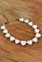 Natural Stone Mother-Of-Pearl Stone Gold Detailed Adjustable Bracelet Suitable for Any Wrist Elegant and Stylish - 4