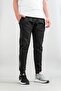 Men's Black Sweatpants Elastic Waist Outdoor Sweatpants with Side Hidden Pockets - 2