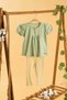 Baby Kids Girl Green Cotton Leggings 2-Piece Set Trend Fashion Bottom Top Set