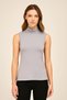 Women's Sleeveless Turtleneck Combed Cotton Blouse - Slim Fit Basic Body - 4