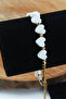 Natural Stone Mother-Of-Pearl Stone Gold Detailed Adjustable Bracelet Suitable for Any Wrist Elegant and Stylish - 5