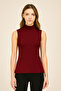 Women's Sleeveless Turtleneck Combed Cotton Blouse - Slim Fit Basic Body - 7