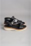Seç Km44 Genuine Leather Anatomic Women Sandals Black - 4