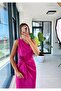 Pink One Sleeve Satin Midi Dress - 3