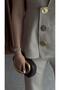 Design Buttoned Beige Vest-Pants Suit - 4