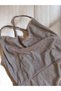 Intive Love Cold Beige Glitter Degaje Low-Cut Neckline Side Gathered Cross Back Mini Dress/Nightdress - 4