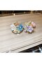 Colorful Pastel Flowers Hoop Earrings - 3