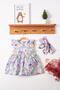 100% Cotton Linen Bandana Floral Short Sleeve Baby Girl Summer Dress Floral Girl's Dress - 3